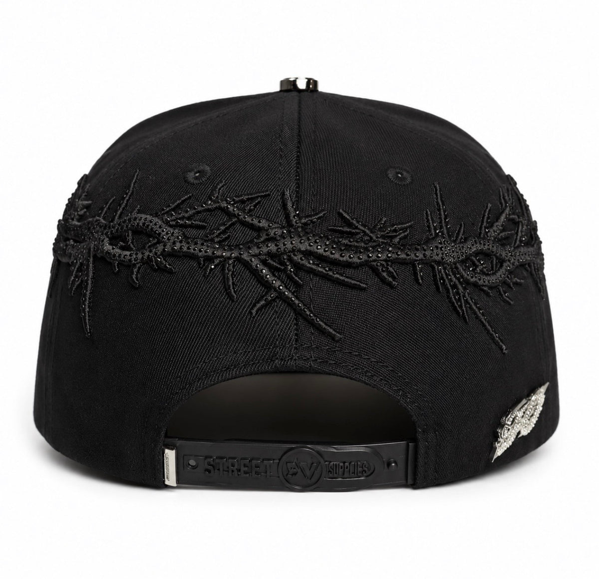 Crown of Thorns Cross – Black / Silver
